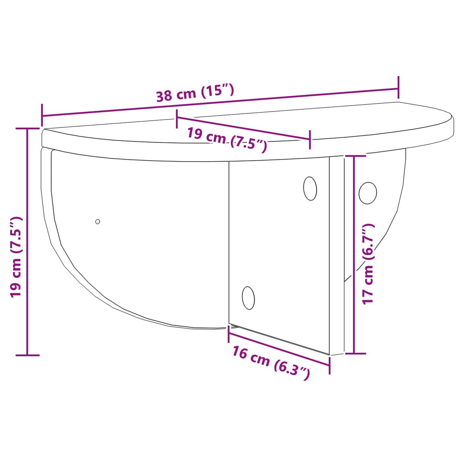 Seinähylly Artisan tammi 38 x 19 x 19 cm Tekninen puu - Image 11