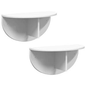 Nástěnná polička 2 pcs Bílá 48 x 24 x 24 cm kompozitní dřevo - obrázek 2