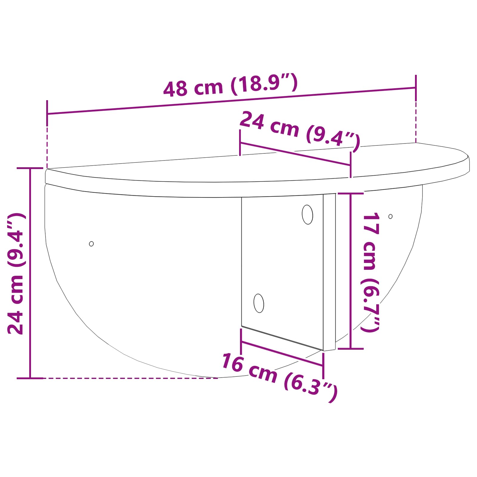 Seinähylly Sonoman tammi 38 x 19 x 19 cm Tekninen puu - Image 11