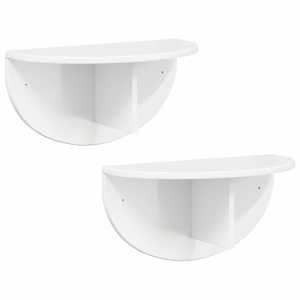 Nástěnná polička 2 pcs Vysoce lesklá bílá 48 x 24 x 24 cm - obrázek 2