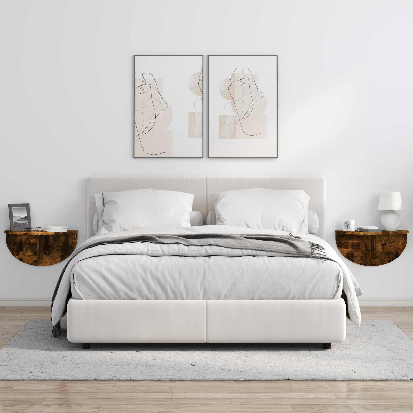 Seinähylly 2 pcs Savupähkinä 38 x 19 x 19 cm Tekninen puu - Image 4