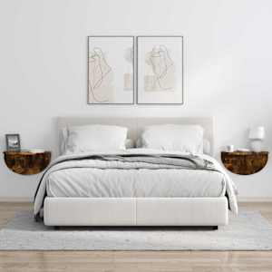 Nástěnná polička Nástěnný 2 pcs Kouřový dub 48 x 24 x 24 cm - obrázek 4