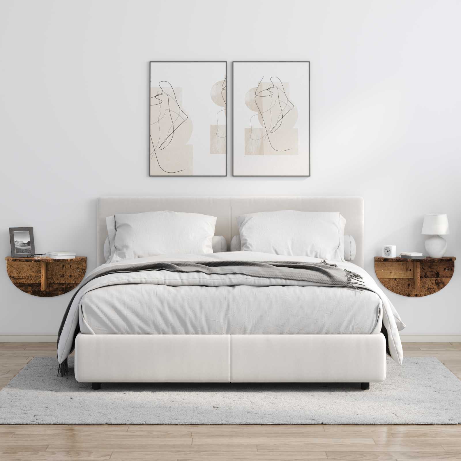 Seinähylly 2 pcs Vanha puu 38 x 19 x 19 cm Tekninen puu - Image 4