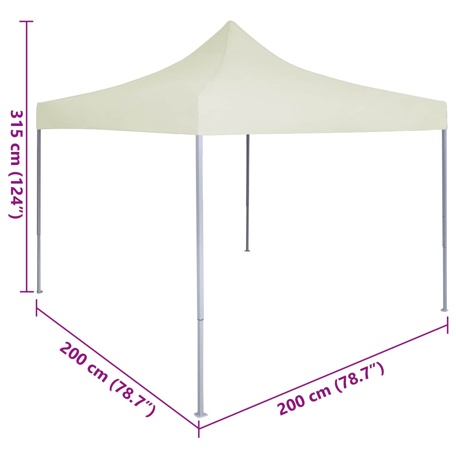 Partytent Crème 200 x 200 x 315 cm Oxford Stof image 11