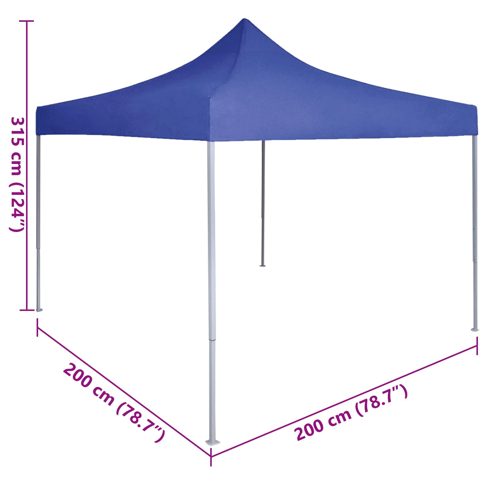 Partytent Blauw 200 x 200 x 315 cm Oxford Stof image 11