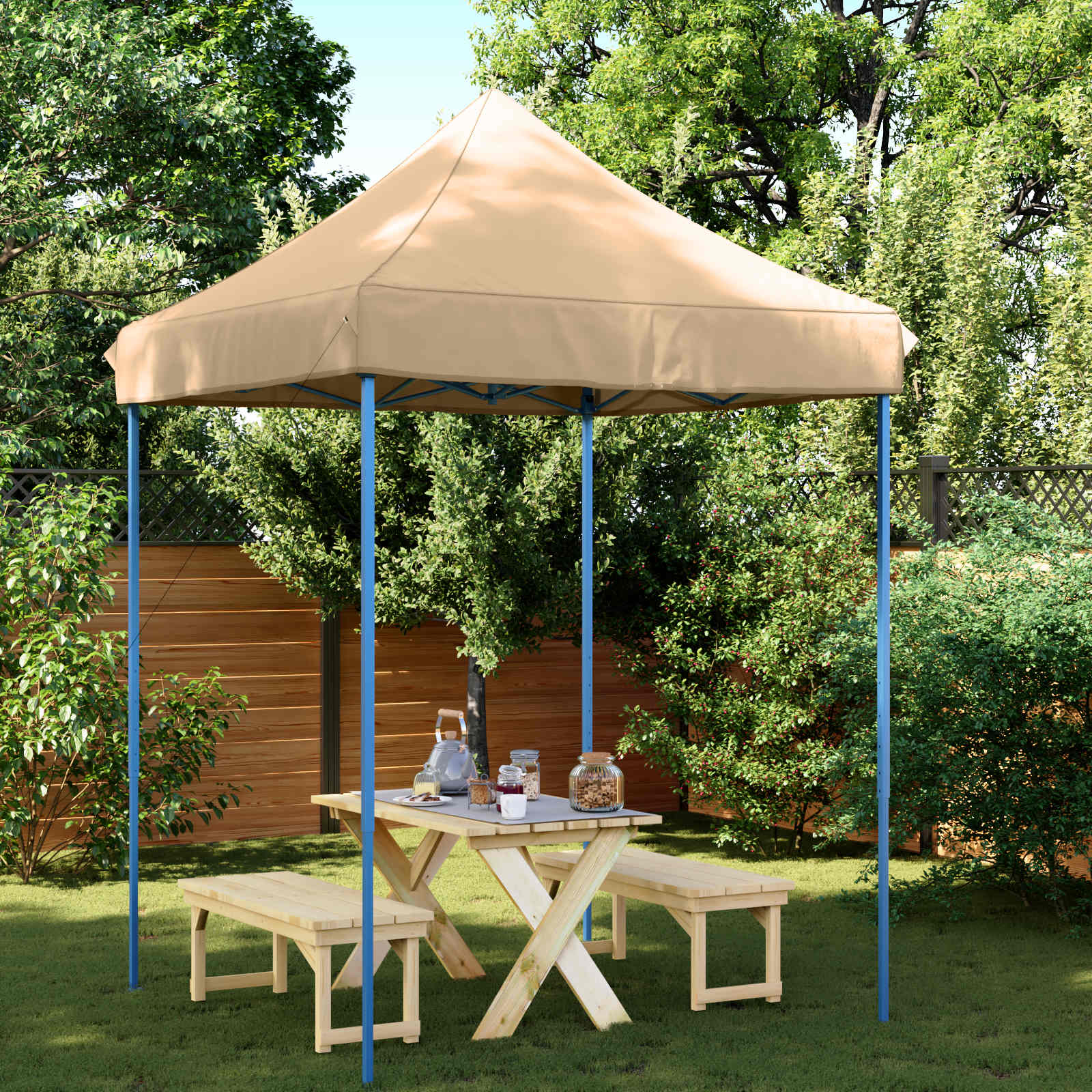vidaXL Cort pentru Petreceri Bej 200 x 200 x 306 cm Material Oxford