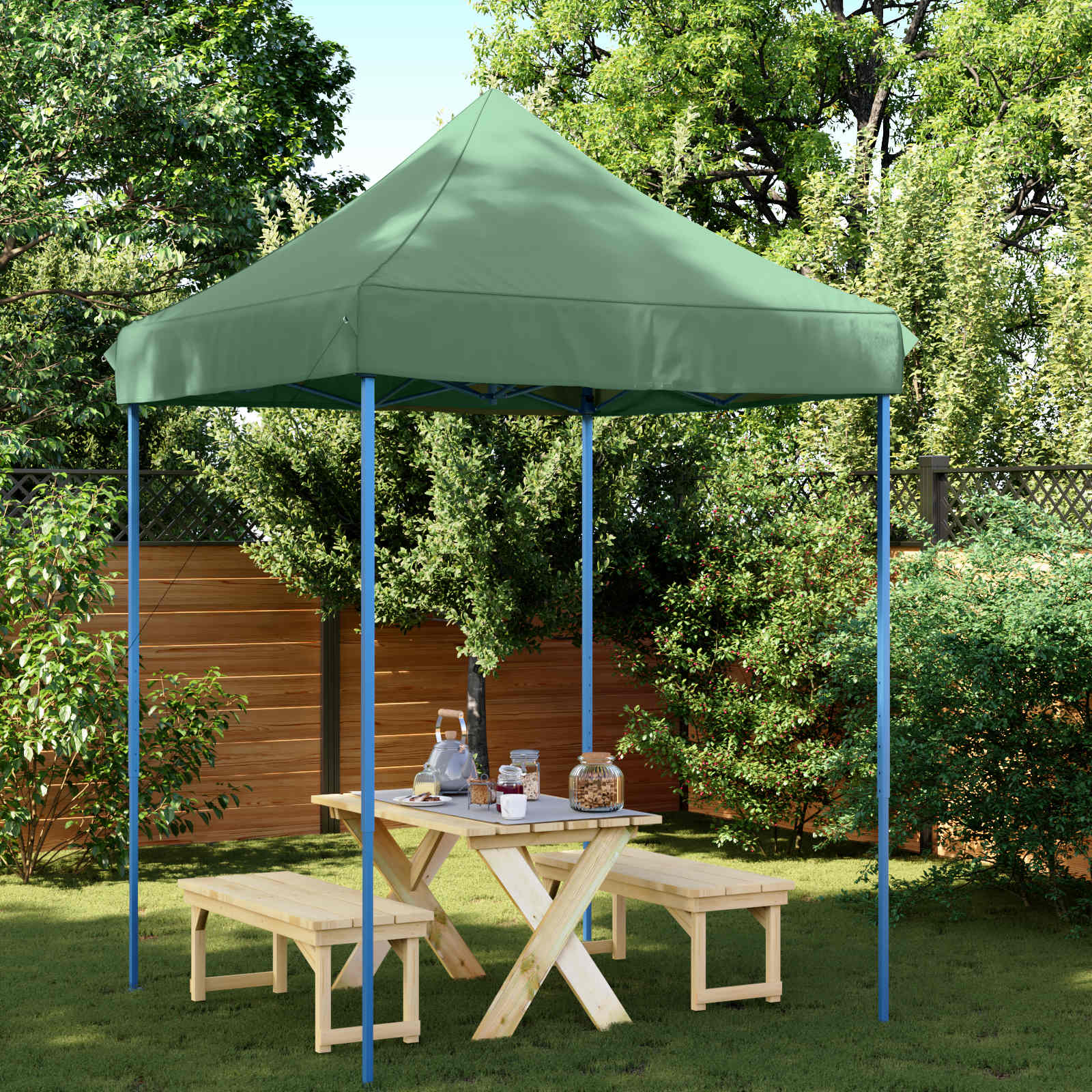 vidaXL Cort pentru Petreceri Verde 200 x 200 x 306 cm Material Oxford