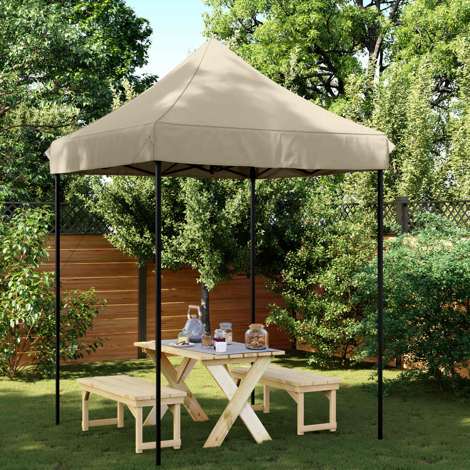Partytent Taupe 200 x 200 x 306 cm Oxford Stof image 1