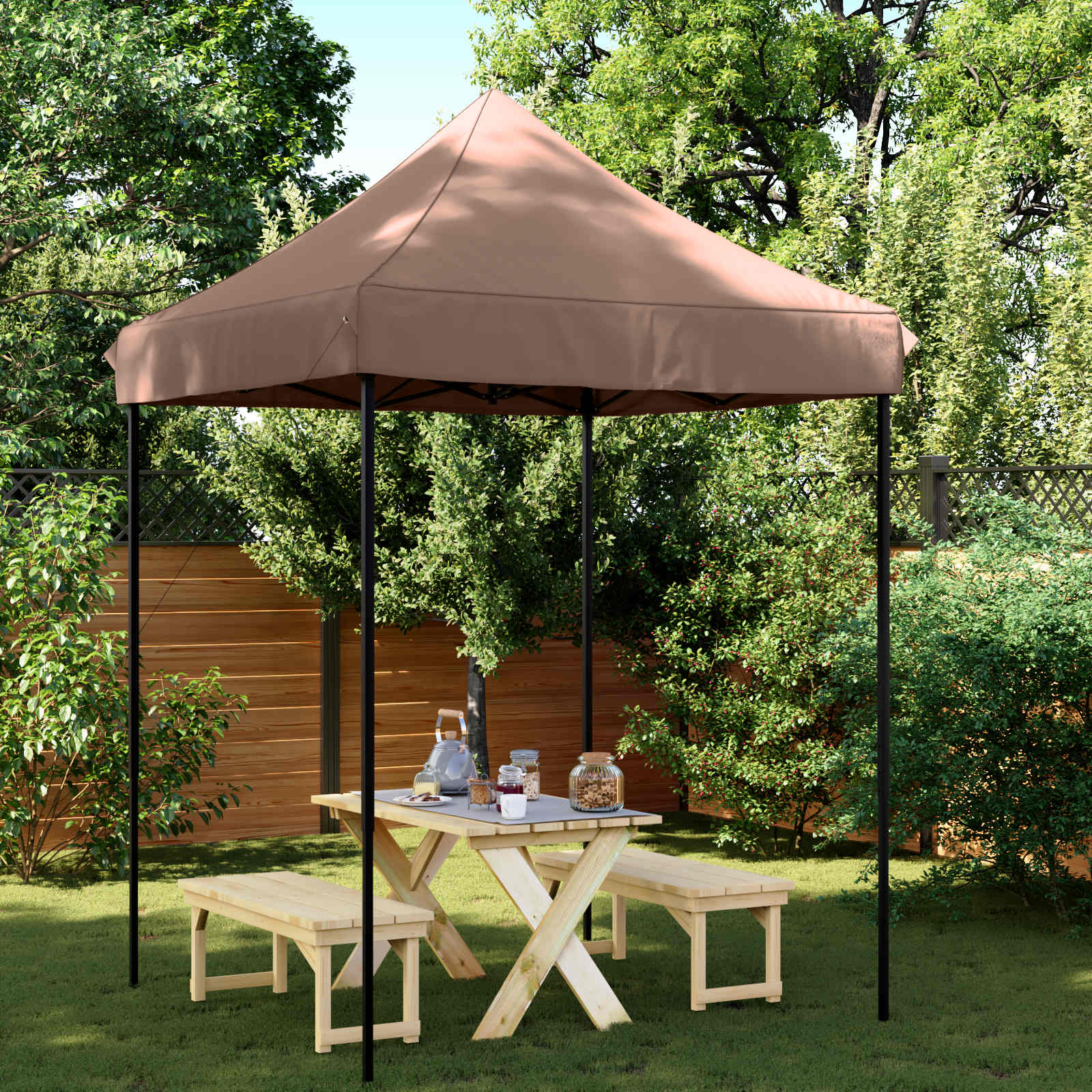 Partytent Bruin 200 x 200 x 306 cm Oxford Stof image 1
