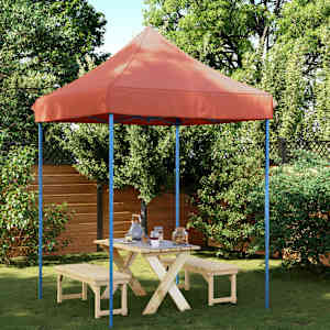 Party Stan 200 x 200 x 306 cm Cihlová Oxford látka - obrázek 1