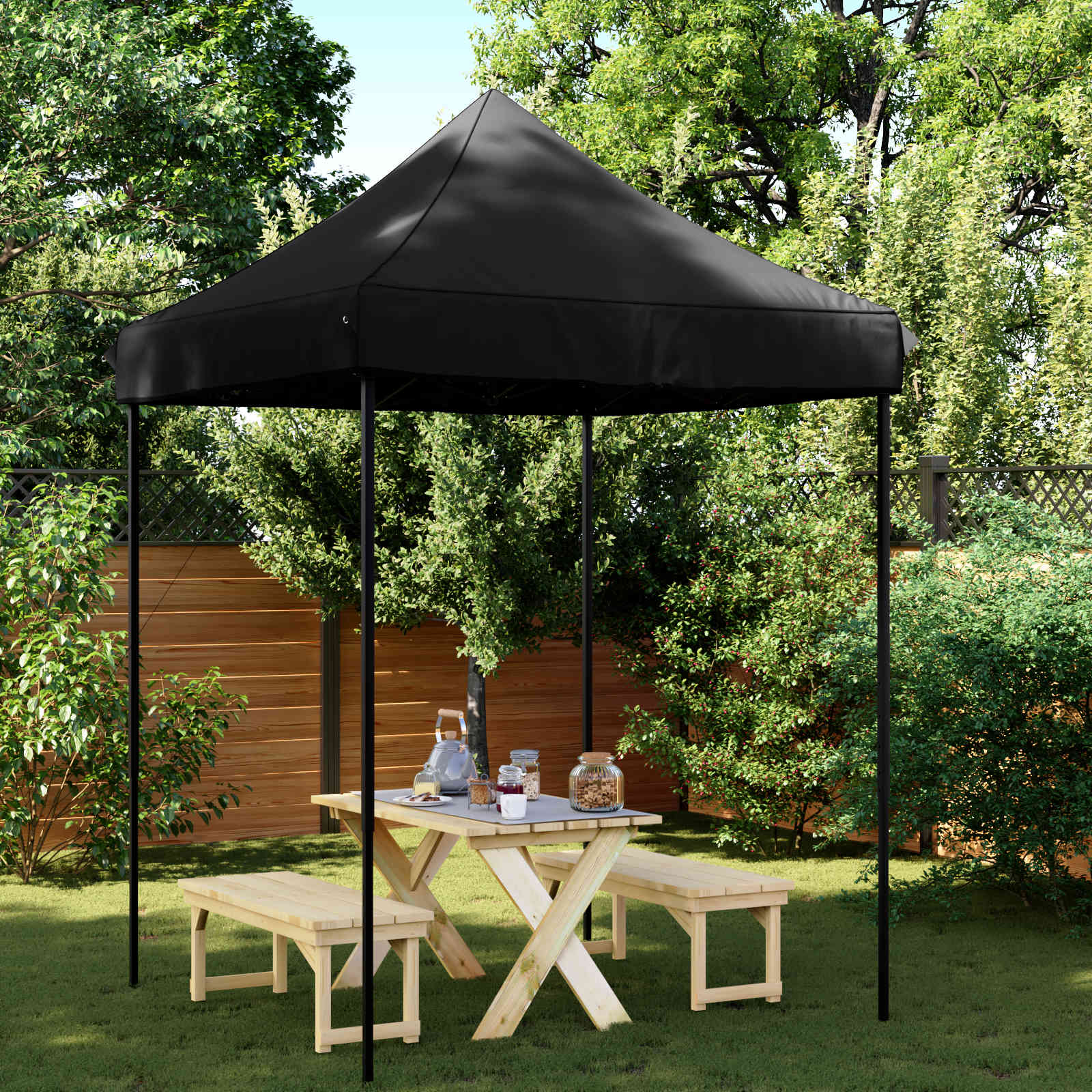Partytent Zwart 200 x 200 x 306 cm Oxford Stof image 1