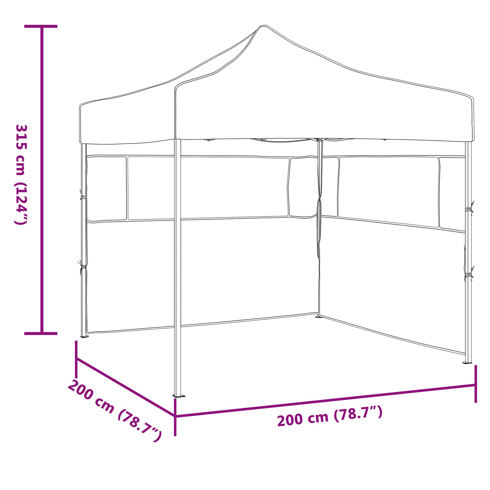 Partytent Blauw 200 x 200 x 315 cm Oxford Stof image 11