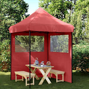 Party Stan 200 x 200 x 306 cm Vínová Oxford látka - obrázek 1