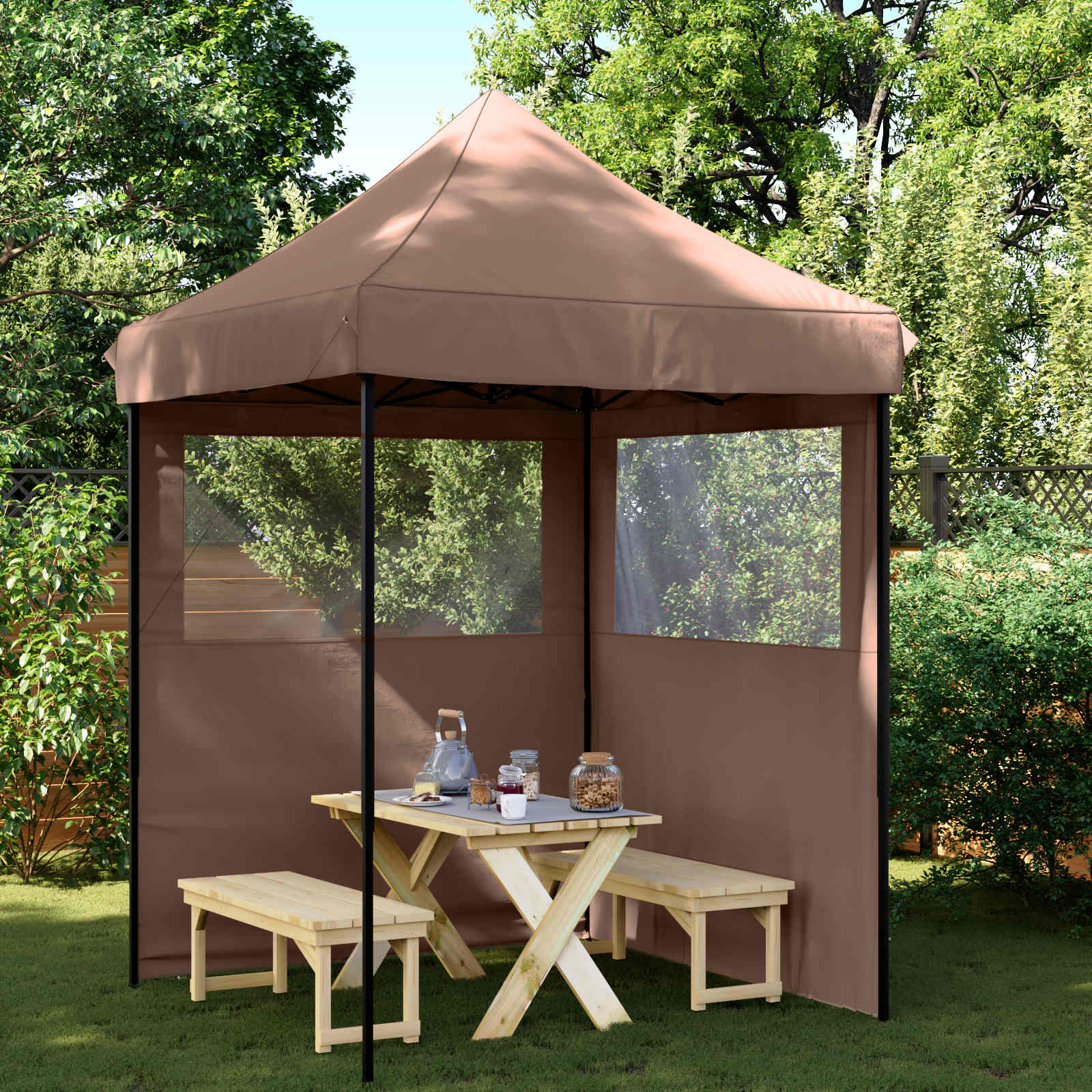 Partytent Bruin 200 x 200 x 306 cm Oxford Stof image 1