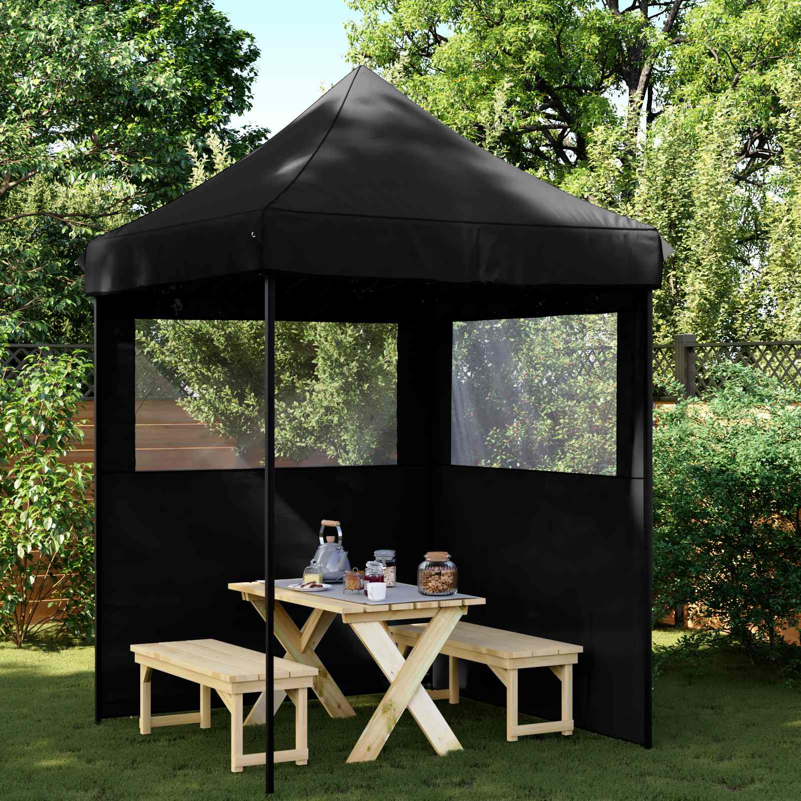 Partytent Zwart 200 x 200 x 306 cm Oxford Stof image 1