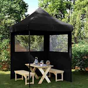 Zabavni šotor Črna 200 x 200 x 306 cm Oxford tkanina