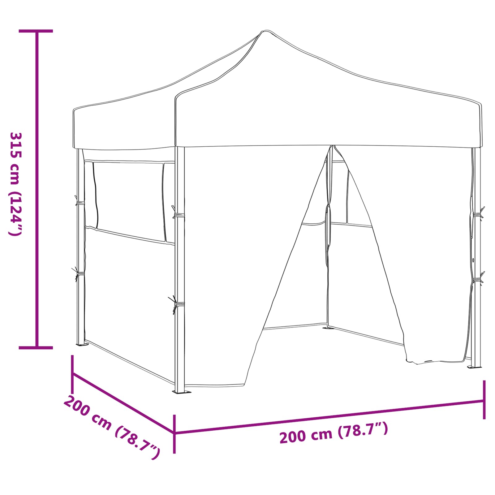 Partytent Crème 200 x 200 x 315 cm Oxford Stof image 12