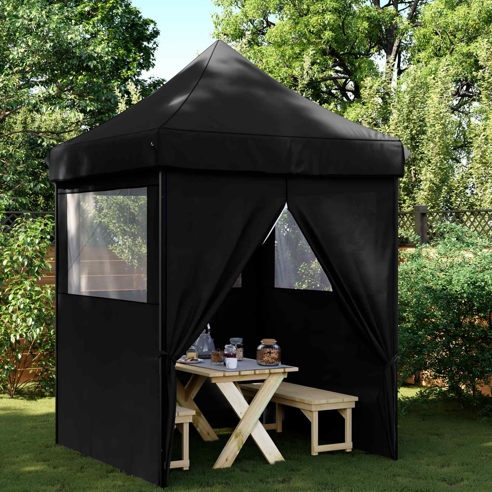 Partytent Zwart 200 x 200 x 306 cm Oxford Stof image 1