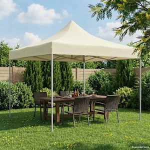 Zabavni šotor krema 291 x 291 x 315 cm Oxford tkanina