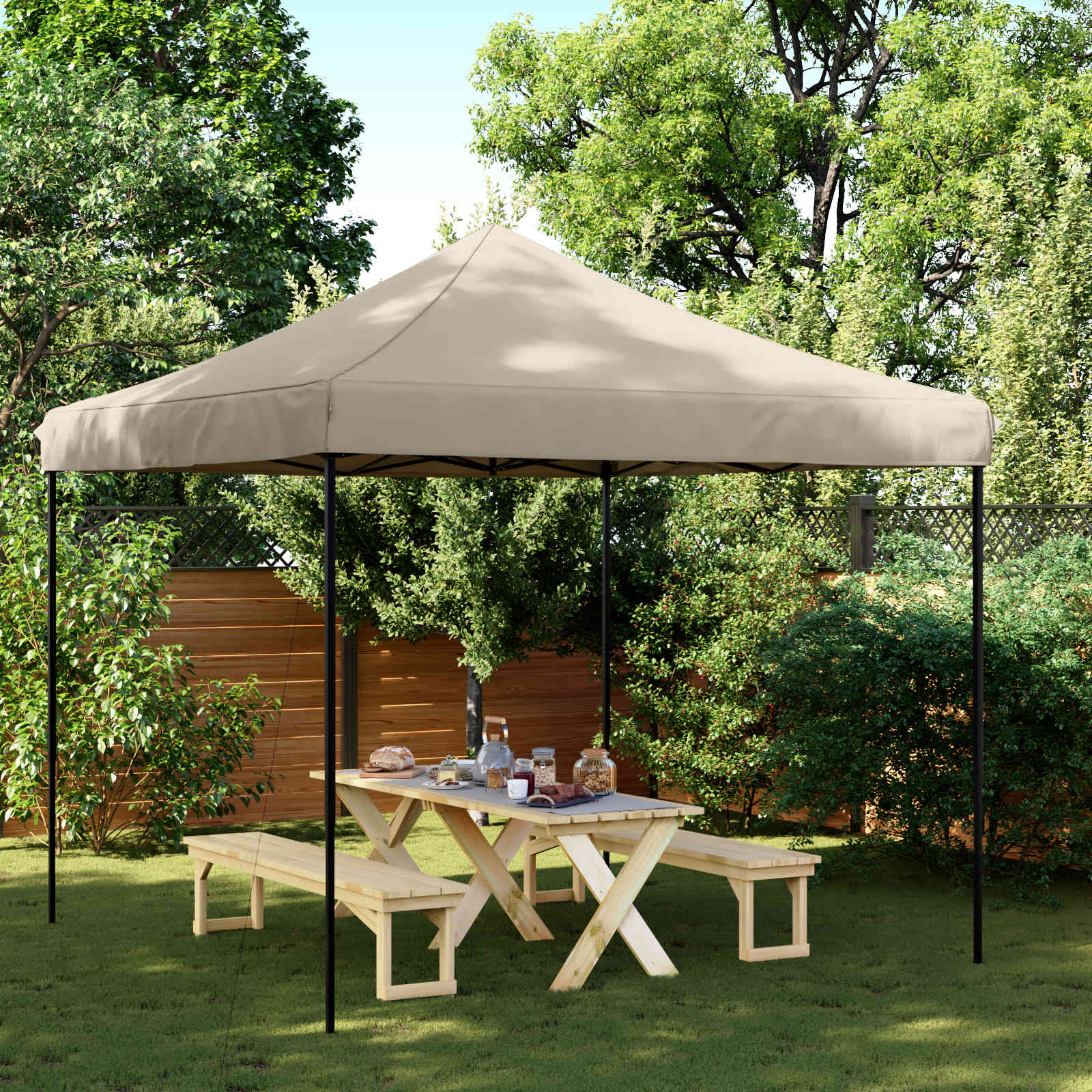 Partytent Taupe 292 x 292 x 315 cm Oxford Stof image 1
