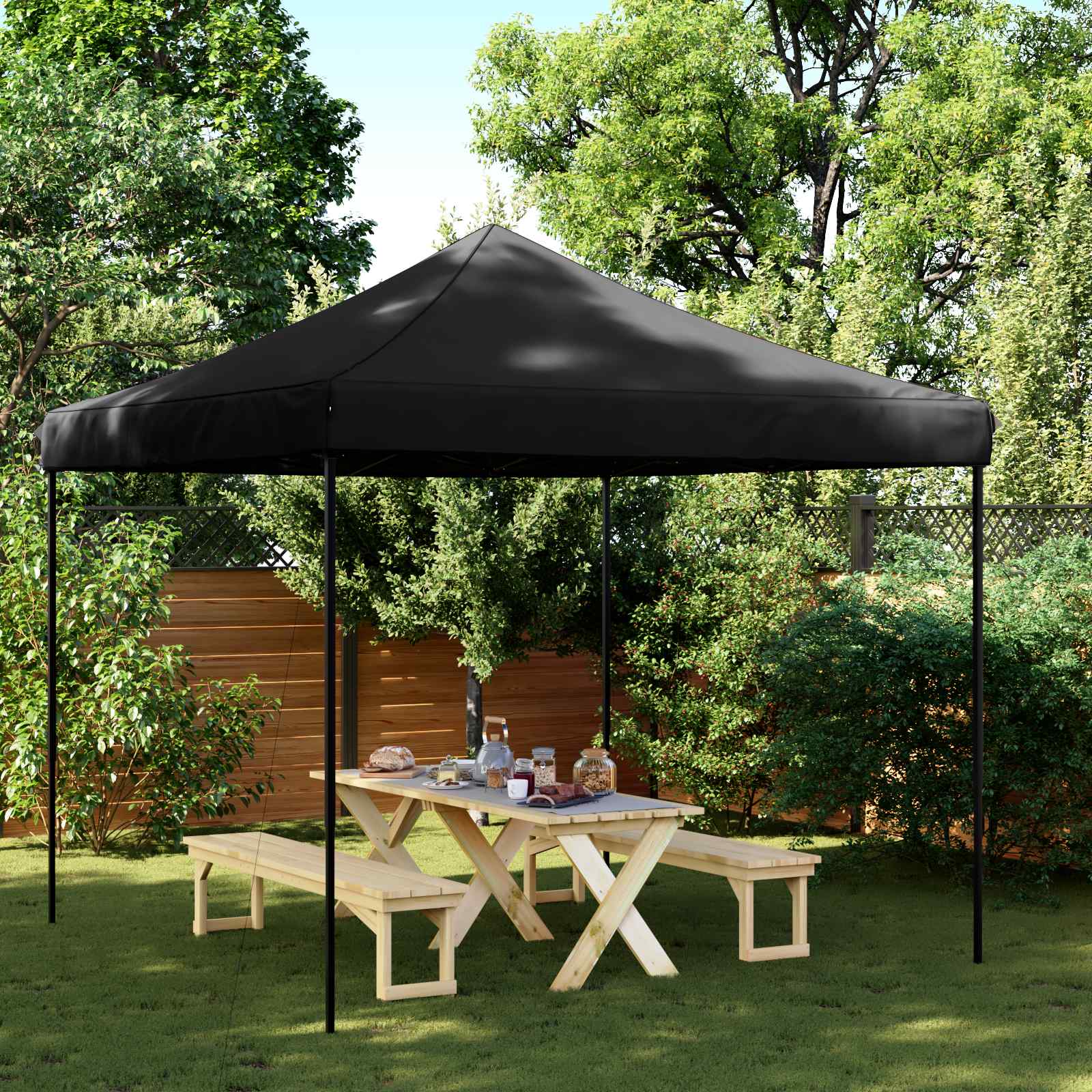 Partytent Zwart 292 x 292 x 315 cm Oxford Stof image 1
