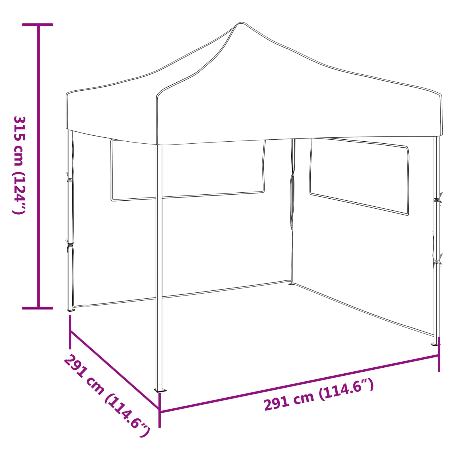 Partytent Groen 292 x 292 x 315 cm Oxford Stof image 11
