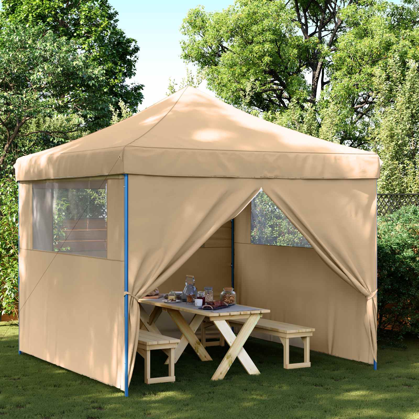 vidaXL Party-Zelt Beige 292 x 292 x 315 cm Oxford-Stoff