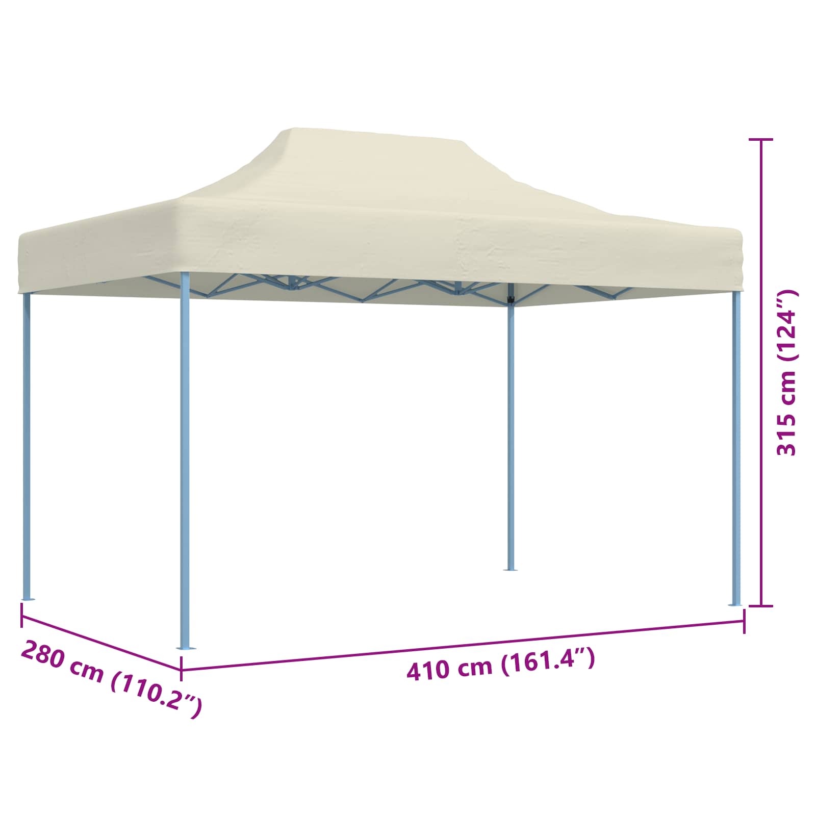 Partytent Crème 280 x 410 x 315 cm Oxford Stof image 10