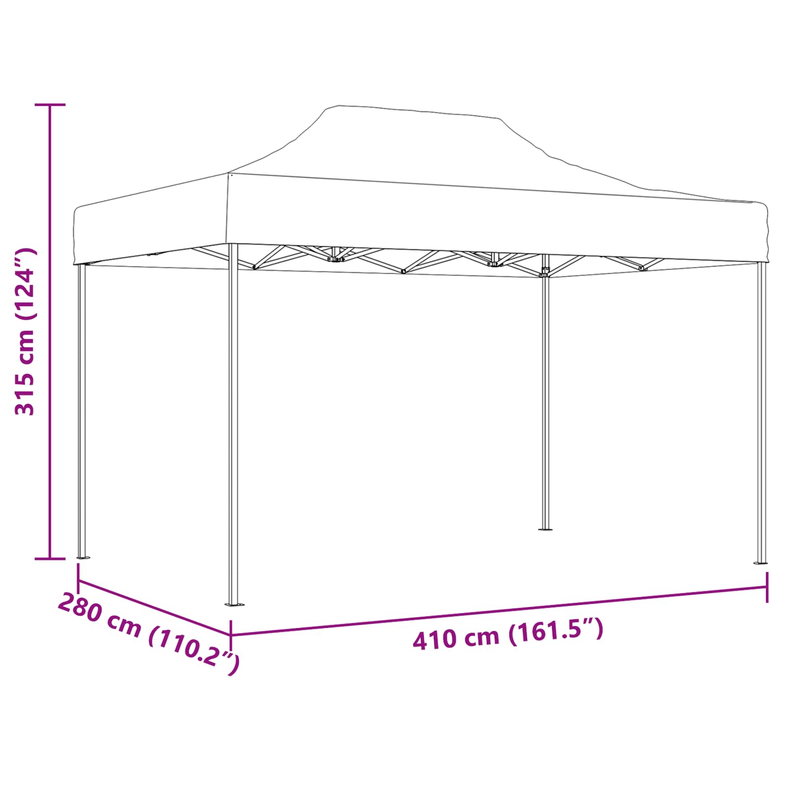 Partytent Antraciet 280 x 410 x 315 cm Oxford Stof image 12