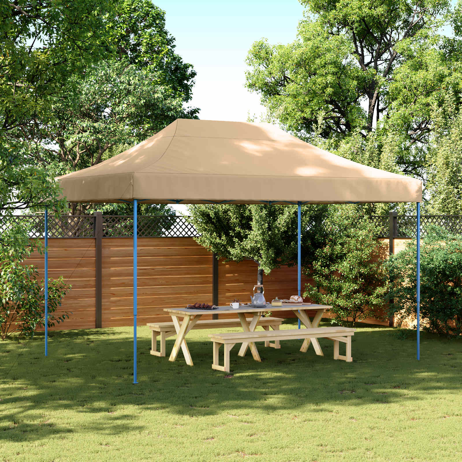 vidaXL Cort pentru Petreceri Bej 279 x 410 x 315 cm Material Oxford