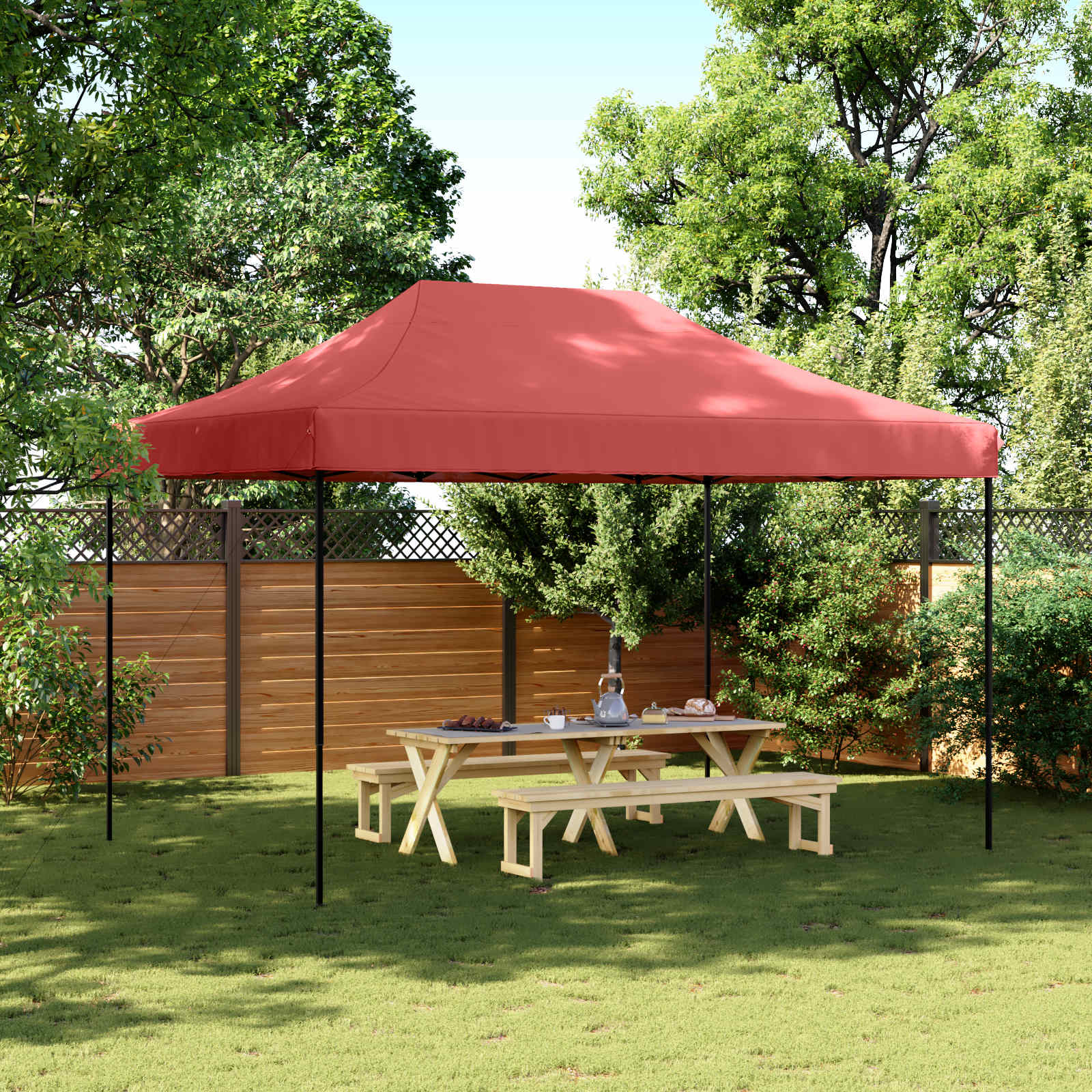 Partytent Bordeauxrood 279 x 410 x 315 cm Oxford Stof image 1