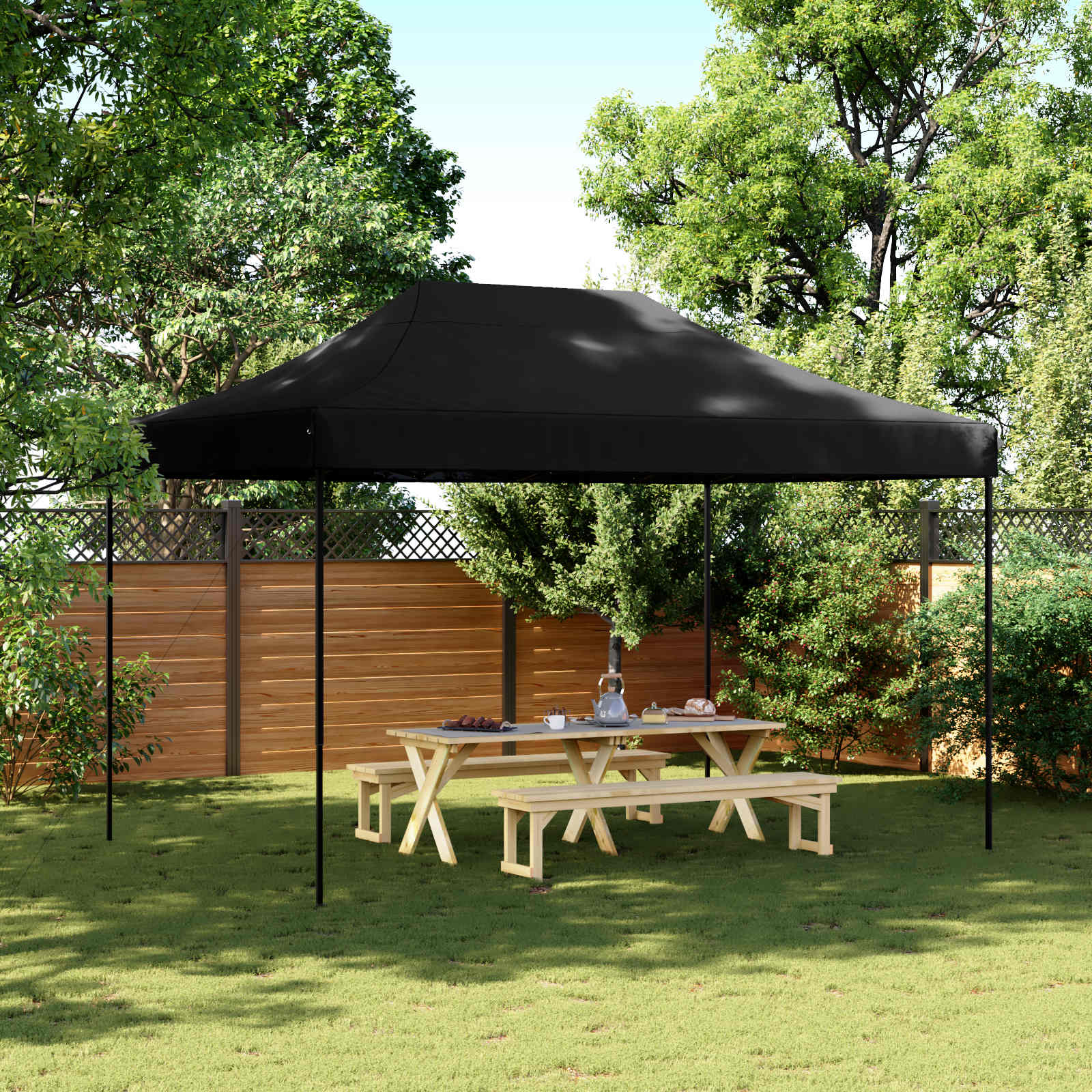 Partytent Zwart 279 x 410 x 315 cm Oxford Stof image 1