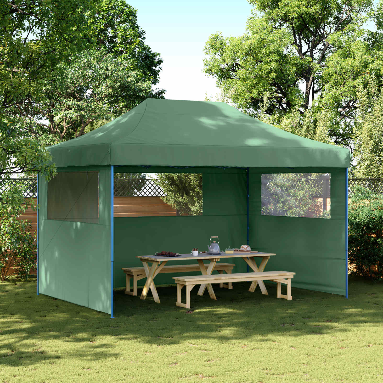vidaXL Cort pentru Petreceri Verde 279 x 410 x 315 cm Material Oxford