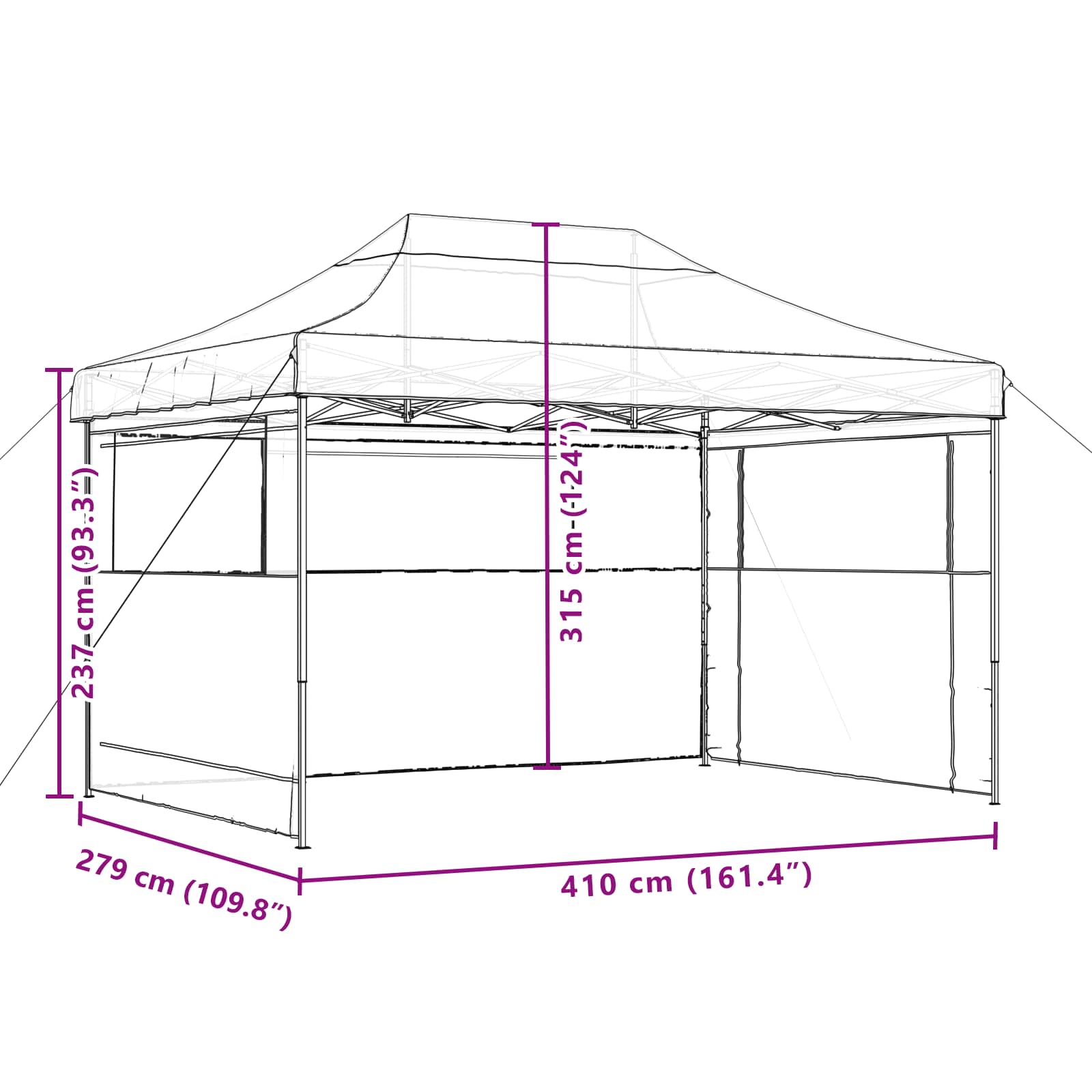Partytent Terracotta 279 x 410 x 315 cm Oxford Stof image 11