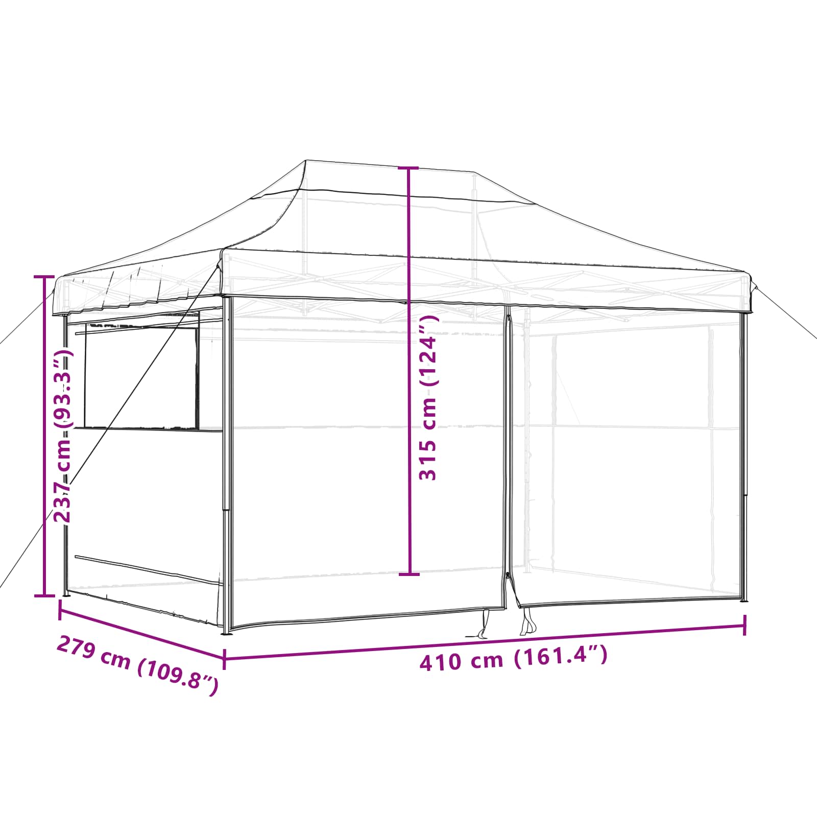 Partytent Terracotta 279 x 410 x 315 cm Oxford Stof image 12