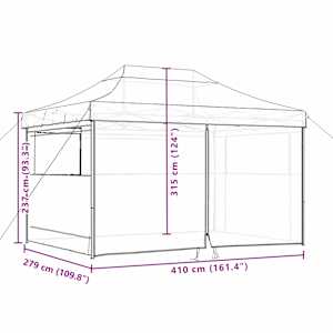 Party Stan 279 x 410 x 315 cm Oranžová Oxford látka - obrázek 12