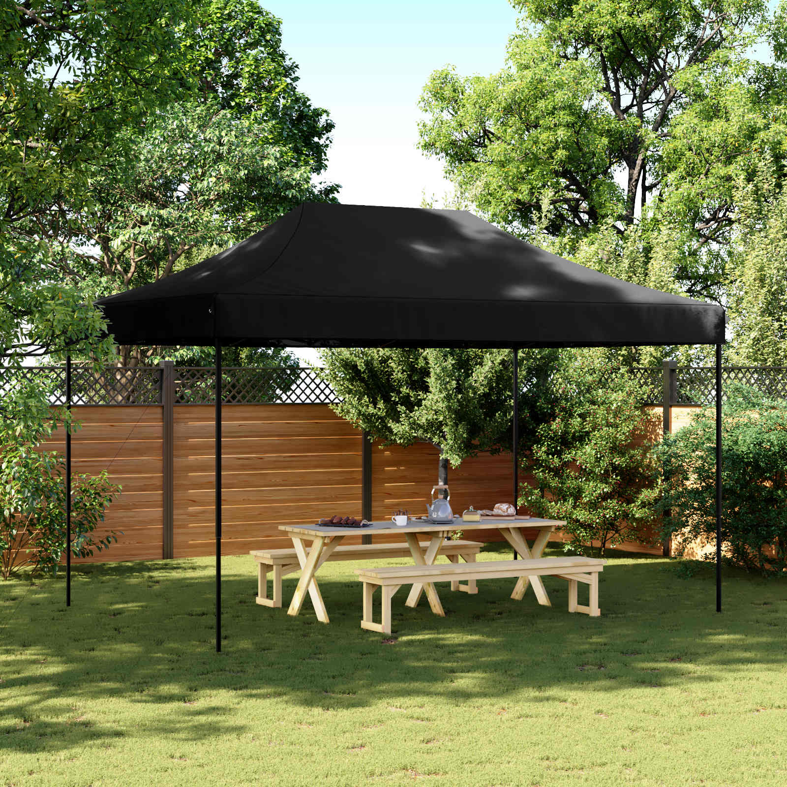 vidaXL Cort pentru Petreceri Negru 292 x 440 x 315 cm Material Oxford