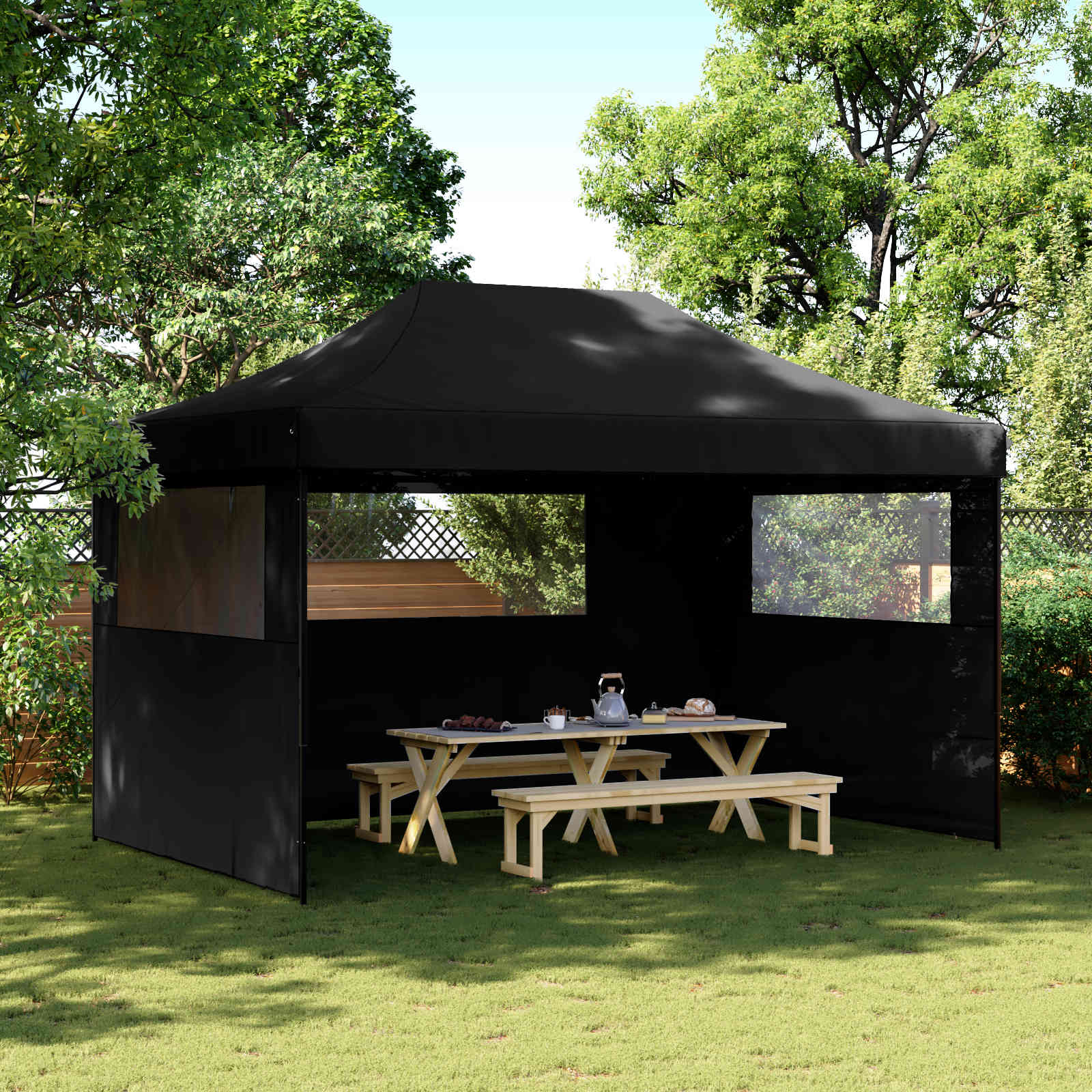 Partytent Zwart 292 x 440 x 315 cm Oxford Stof image 1