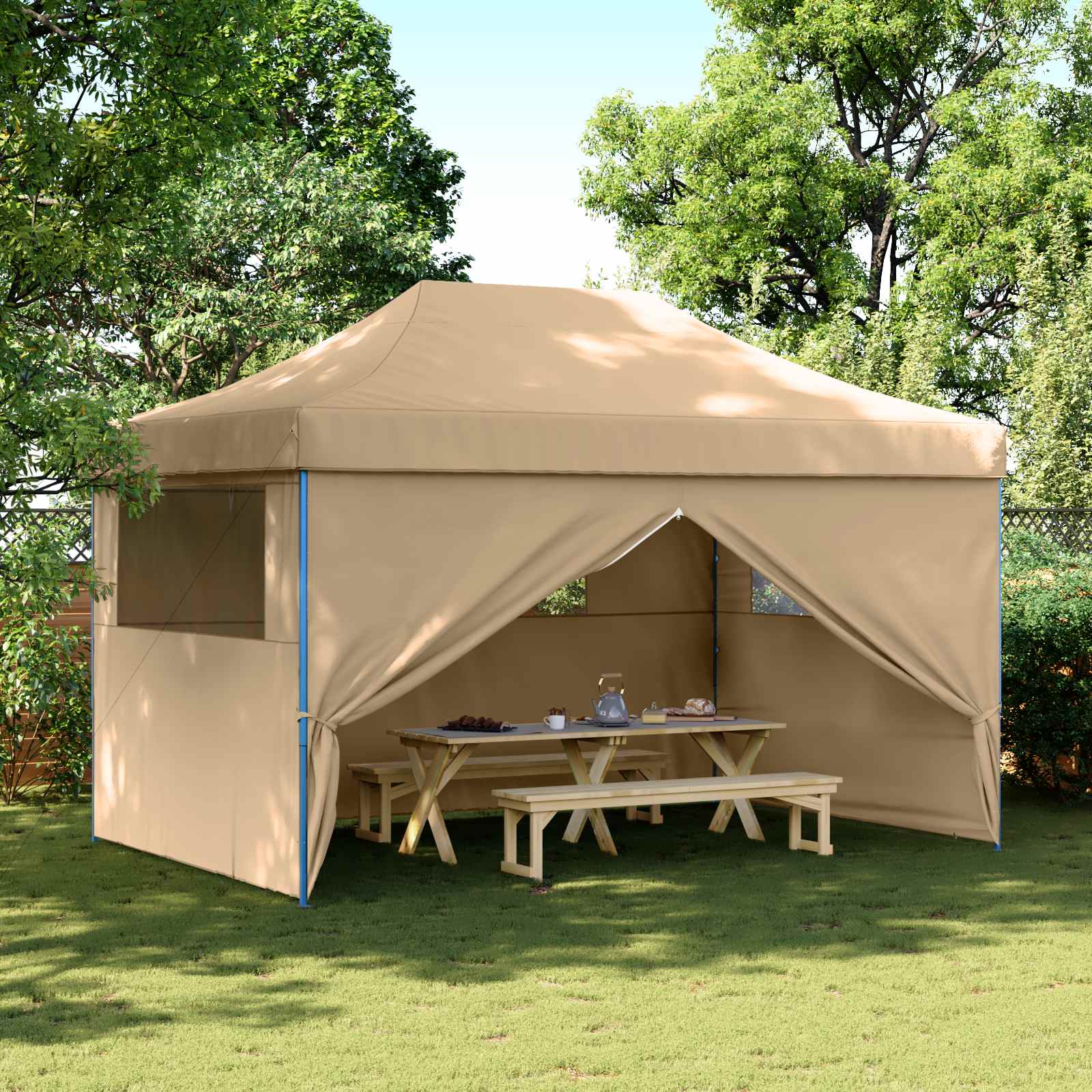 Party Tent Beige 292 x 440 x 315 cm Oxford stof