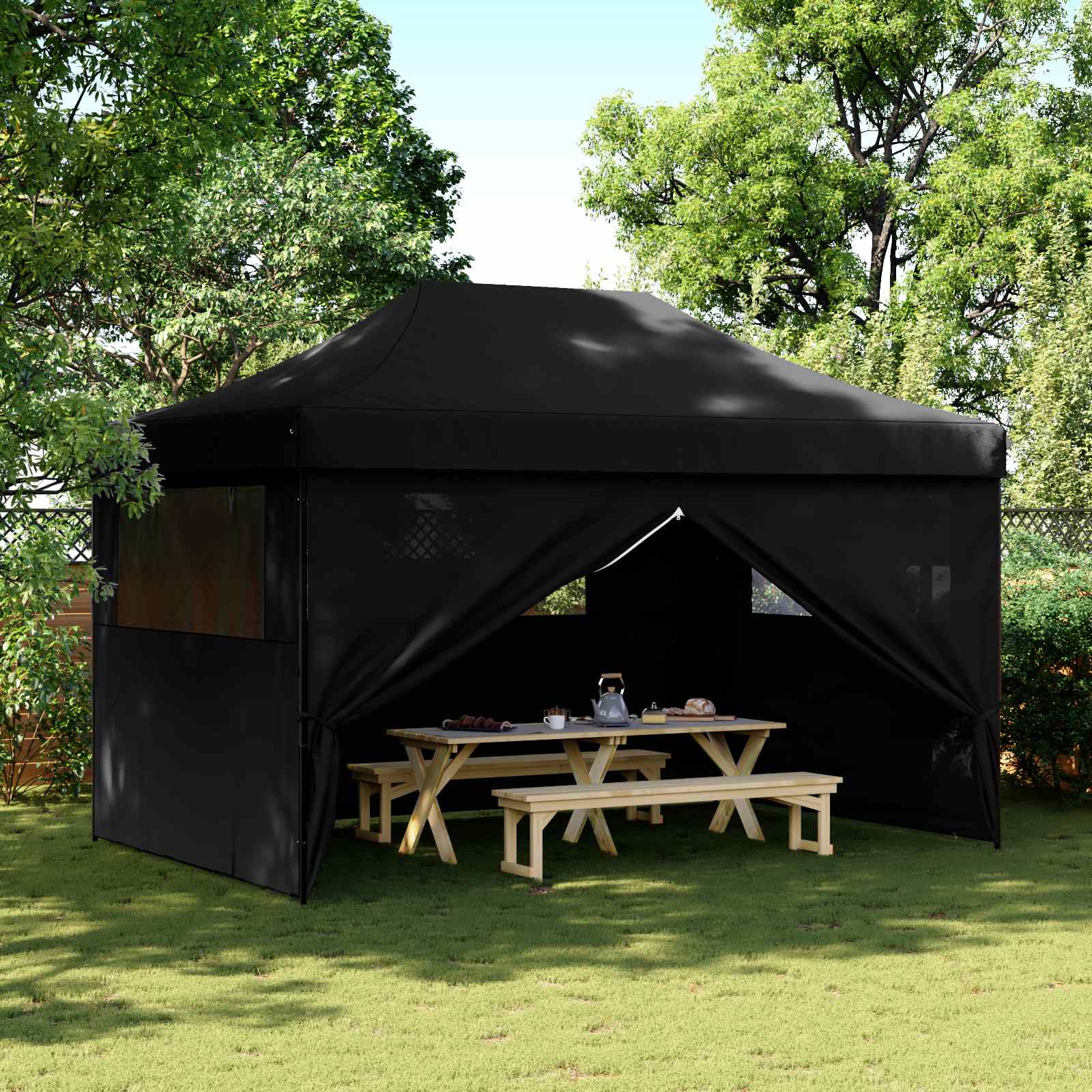 Partytent Zwart 292 x 440 x 315 cm Oxford Stof image 1