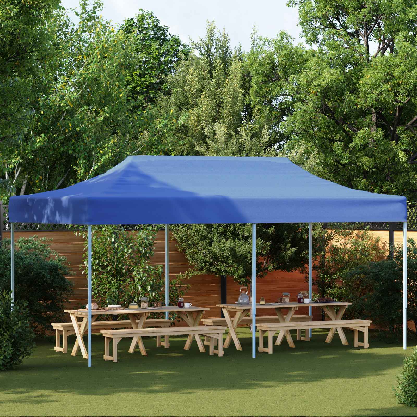 vidaXL Cort pentru Petreceri albastru 291 x 580 x 315 cm