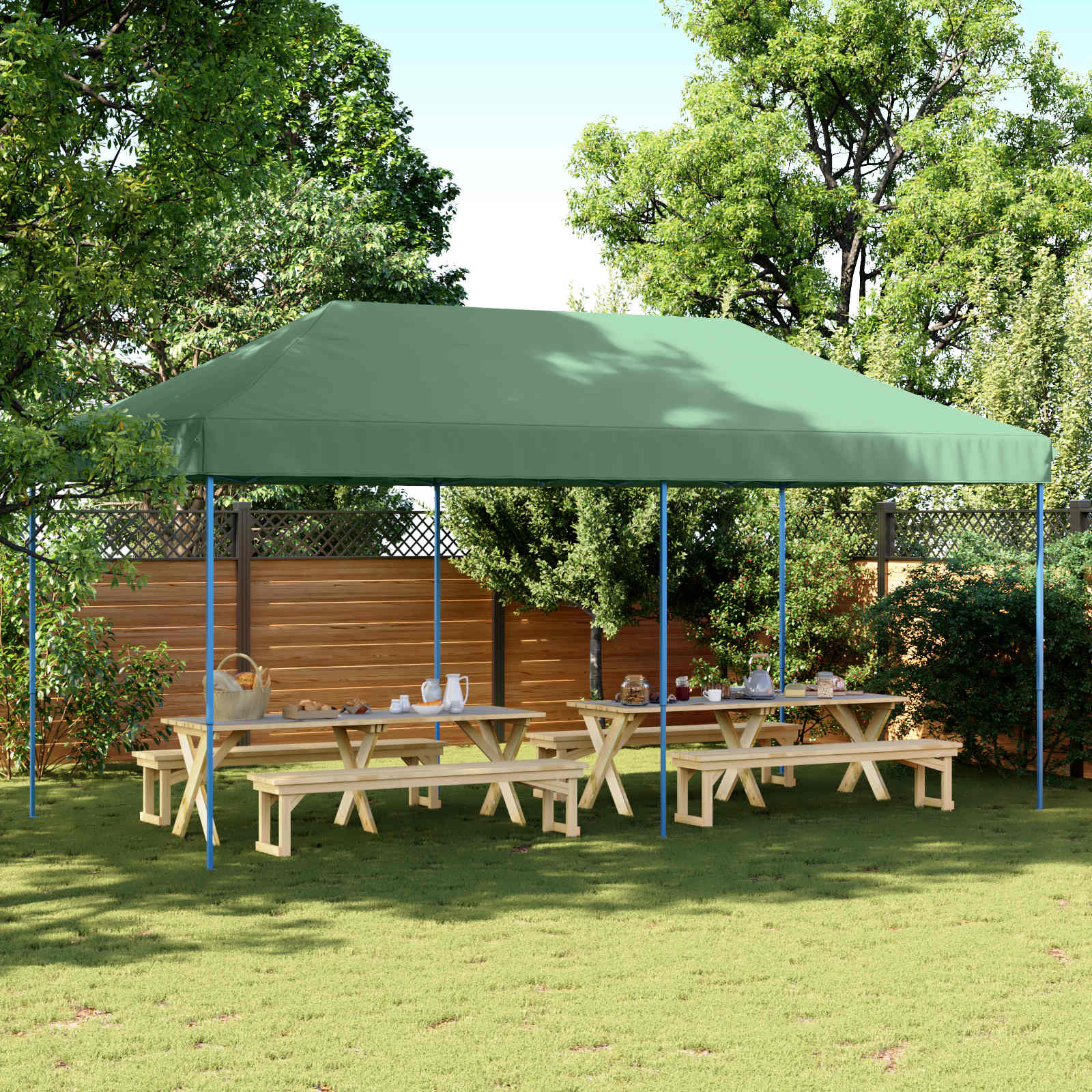 vidaXL Cort pentru Petreceri Verde 292 x 580 x 315 cm Material Oxford