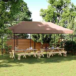 Zabavni šotor Rjava 292 x 580 x 315 cm Oxford tkanina