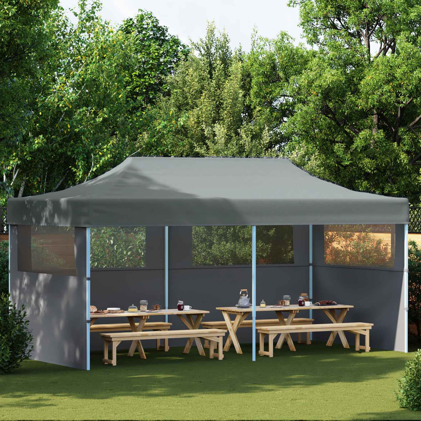 vidaXL Cort pentru Petreceri Antracit 291 x 580 x 315 cm