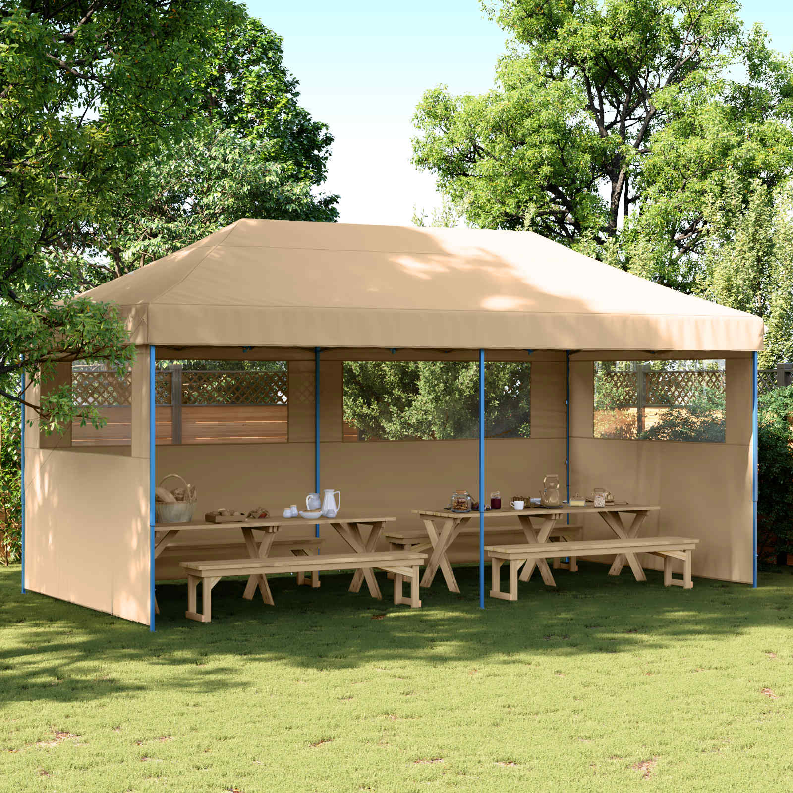 Partytent Beige 292 x 580 x 315 cm Oxford Stof image 1