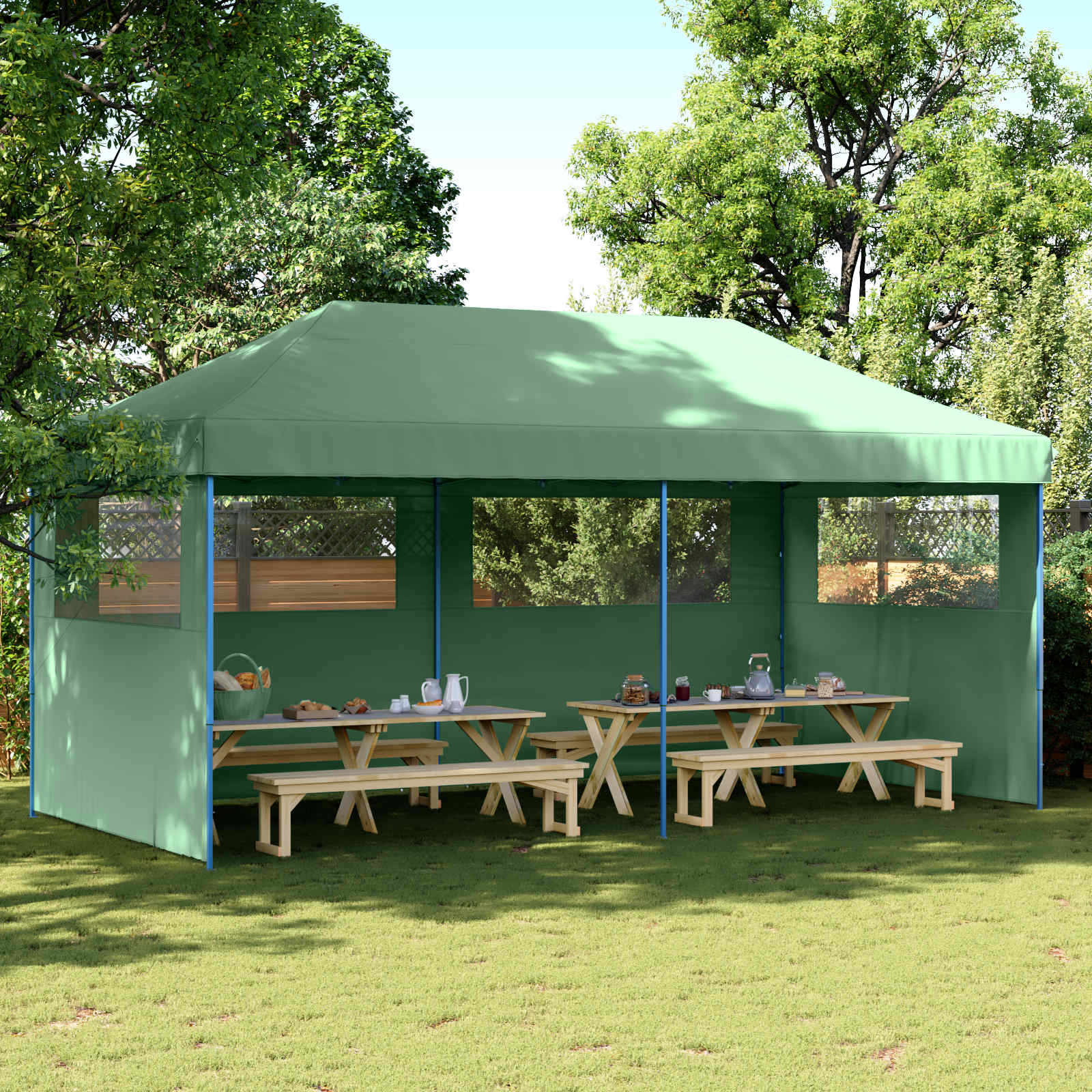 Partytent Groen 292 x 580 x 315 cm Oxford Stof image 1