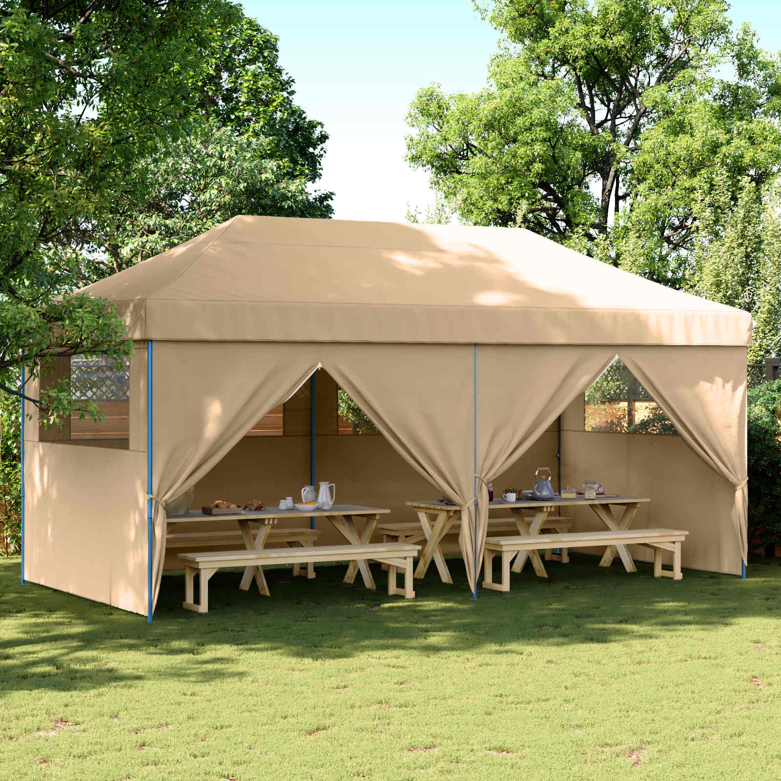 Partytent Beige 292 x 580 x 315 cm Oxford Stof image 1