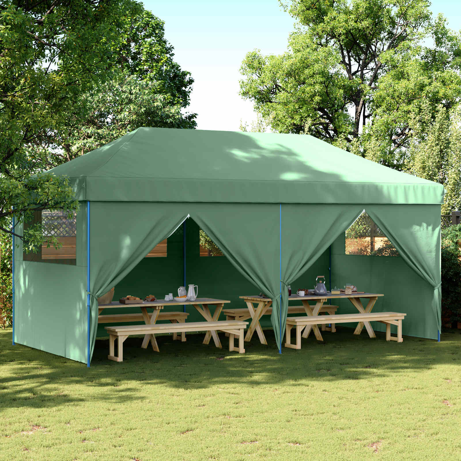 Partytent Groen 292 x 580 x 315 cm Oxford Stof image 1