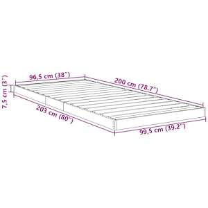Rám postele Betonově šedá 100 x 200 cm kompozitní dřevo - obrázek 10