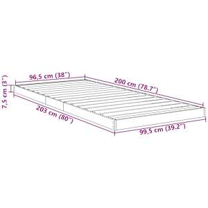 Rám postele Kouřový dub 100 x 200 cm kompozitní dřevo - obrázek 10